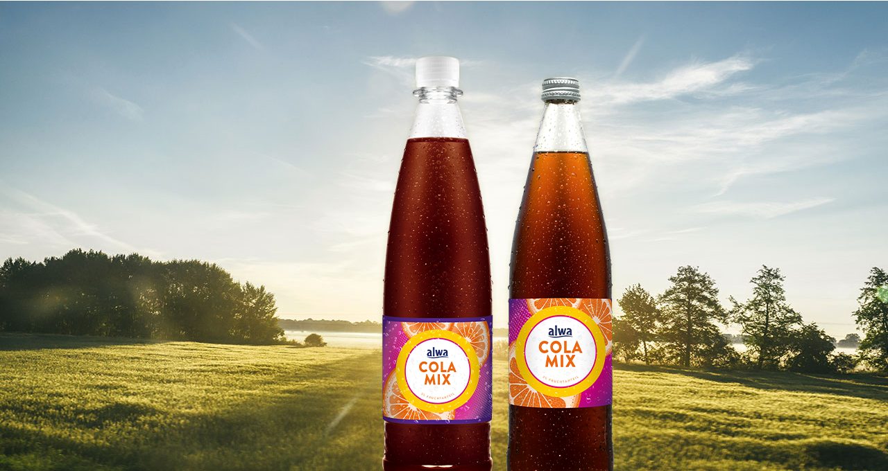 Cola-Mix in vier verschiedenen Gebinden